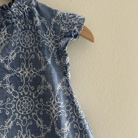 LOFT Embroidered Floral Top with Ruffle Sleeves - Picture 3 of 6